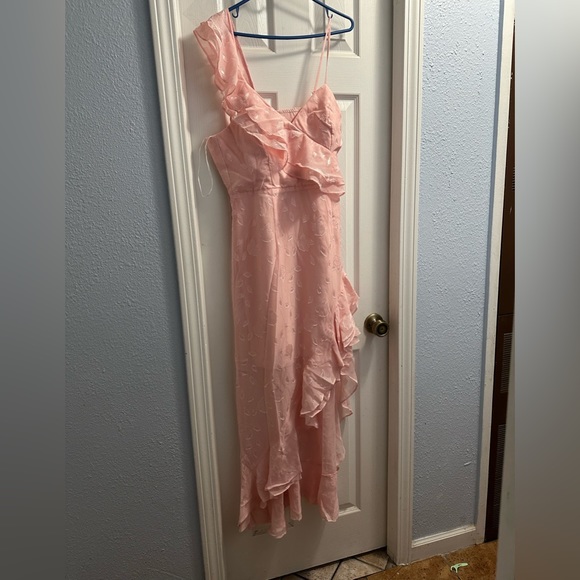 Lulus Forever Be Blush Pink Floral Jacquard Ruffled Maxi Dress - Picture 3 of 3